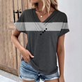 thumbnail image 2 of Timegard Tops for Women Color Block Button Short Sleeve T Shirts Causal Fashion Dressy Blouses, 2 of 6