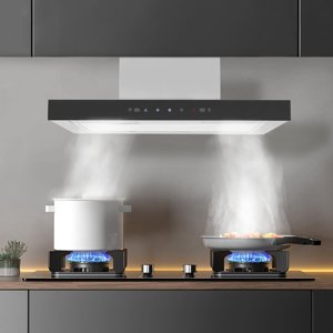 FONSOLUM 24"" W sous armoire mur montage Range Hotte d'échappement en acier inoxydable Ventilateur de poêle 3-Speed | 350 CFM | LED Contrôle des touches de lumière , Sensation de la gestuelle , Faible bruit