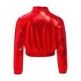 thumbnail image 4 of Jowowha Vestes de Jazz pour Filles Manteau Métallique Brillant à Manches Longues Col Rabattable avec Poches à Rabat Décontracté Hanches Rouge 10, 4 of 7
