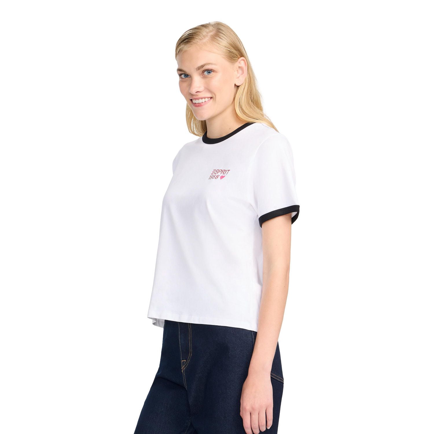 Esprit Women's Short Sleeve Ringer T-Shirt, Sizes XS-XXL