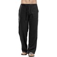 thumbnail image 1 of ITFABS Women's Drawstring Pants, Autumn Elastic Waist Solid Color Loose Lounge Pants, 1 of 9