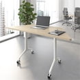 thumbnail image 2 of Scranton & Co Engineered Wood 60-inch Trapezoid Modular Conference Table in Elm, 2 of 8