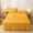 Yellow, variant on UsRHHA Solid Color Bed Skirt, Washed Cotton Lace Edge Bedspread Skirt, Fitted Non-Slip Protective Mattress Cover for Bedroom Decor