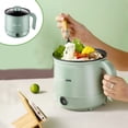 thumbnail image 3 of Matoen12 Portable Electric Hot Pot Cooker, 110V 1.7L 600W/800W 2-Power Settings Household Ramen Pot Rice Cooking Pan for Steaming, Frying, Porridge & Soup, Kitchen Supplies, 1PC, Green, 3 of 9