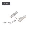 thumbnail image 3 of Unique Bargains 10Set Ribbon Crimp Clamp Ends Lobster Claw Clasps & Chain 25mm Silver Tone for DIY, 3 of 7