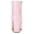 thumbnail image 4 of Unique Bargains Women's Pointed Toe Zipper Patent Leather Ankle Chunky Boots, 4 of 6