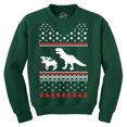 thumbnail image 1 of T-Rex Attacking Moose Christmas Ugly Sweater Funny Holiday Hilarious Adult Humor (Forest Green) - 4XL, 1 of 3