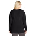 thumbnail image 2 of Just My Size OJ288 T-Shirts à Manches Longues à Encolure Dégagée 100 pour Cent Coton pour Femmes, Ébène - 3TG, 2 of 3