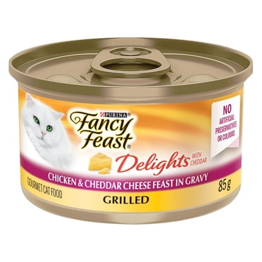Fancy Feast Delights Grilled Chicken & Cheddar Cheese in Gravy, Wet Cat Food 85g