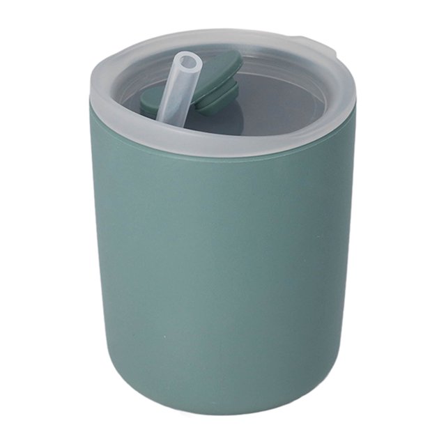 Sippy Cup, Soft Skin Friendly Food Grade Material Heavy Base Baby Learner Cup Easily Grip For Home For Kids Green