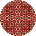 thumbnail image 1 of Ahgly Company Tapis Rond Lavable en Machine Intérieur Transitionnel Rouge Tomate, 5 Pieds Rond, 1 of 7