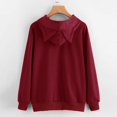 thumbnail image 3 of Vente Chaude Chandail à Capuchon pour Femmes Simple avec Chat de Dessin Animé Oreilles 3D Manches Longues Décontracté Hoody Chandail en Molleton Mode pour Dames Chandail à Capuche Hauts Chandails à Capuchon, 3 of 3