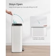thumbnail image 4 of 8-Gallon (30L) Stainless Steel Kitchen Trash Bin with Soft Close Lid, Inner Bucket & Non-Slip Pedal, Cloud White, 4 of 5