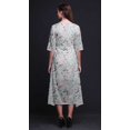 thumbnail image 3 of Bimba Robe Droite Asymétrique pour Femmes en Coton à Pétales Blanches à Imprimé Floral avec Poches, Décontractée, Mi-Longue - Grand, 3 of 4
