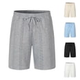 thumbnail image 1 of Yuyuzo Mens Casual Shorts Lightweight Elastic Waist Drawstring Summer Beach Shorts with Pockets, 1 of 4