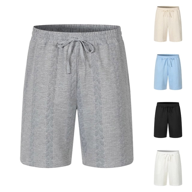Yuyuzo Mens Casual Shorts Lightweight Elastic Waist Drawstring Summer Beach Shorts with Pockets