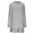 thumbnail image 4 of NTACZA Robe Mignonne pour Filles à Capuche à Manches Longues Robe Chandail Ourlet à Volants Coupe Droite Demi-Glissière Robe Mini pour Ado 5 Ans, 4 of 9