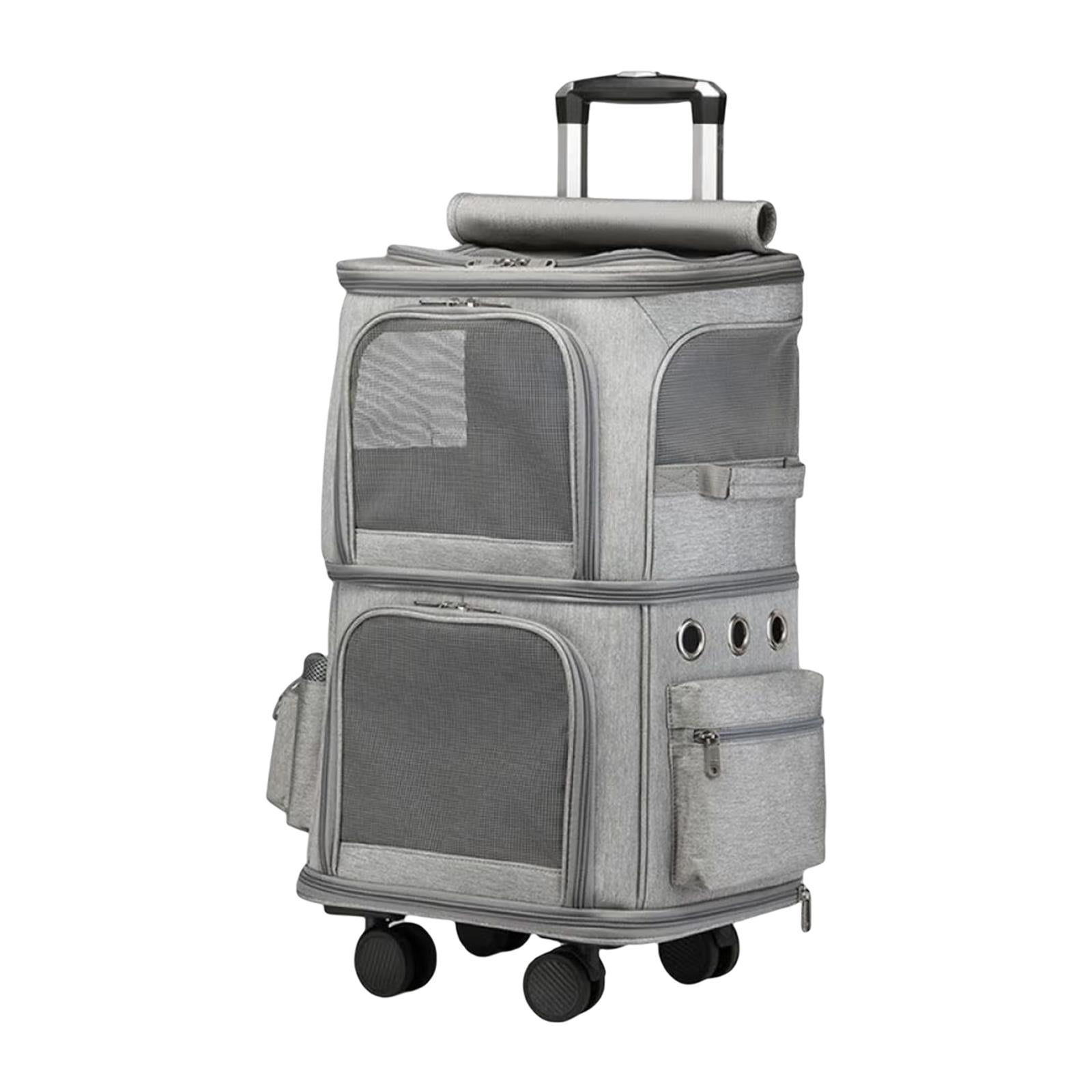 QualitChoice Double Compartment Pet Carrier Large for Traveling Small A Taking Dogs Walk