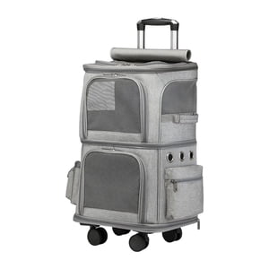 QualitChoice Double compartiment Pet Carrier Large pour voyager petit A prendre des chiens marchent