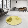 thumbnail image 4 of Ahgly Company Tapis d'Intérieur Lavables en Machine, Ronds, Jaunes, 6' Ronds, 4 of 7