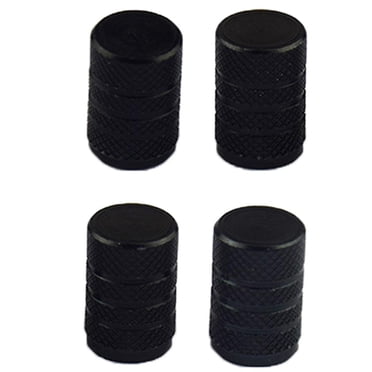 4 Pieces Aluminum Alloy Tubeless Car Wheel Tire Stem with Dust Caps New Black