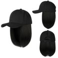 thumbnail image 1 of EGNMCR Wigs Human Hair Straight Short Bob Wig Baseball Wig Baseball Cap Hair Wig Hats With Hair Baseball Cap With Hair Extensions For Women Straight Short Bob Wig the bands, 1 of 5