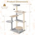 thumbnail image 3 of Gymax Modern Cat Tree 44 Inch Multi-level Cat Tower w/ Removable Padded Top Perch, 3 of 10