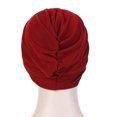 thumbnail image 3 of CEHVOM Women Solid India Hat Muslim Ruffle Cancer Chemo Beanie Turban Wrap Scarf Cap, 3 of 5
