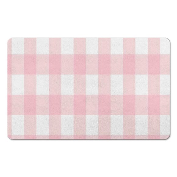 Tapis de Salle de Bain à Carreaux de Luxe, 20x32 Po Damier Classique en Microfibre Ultra Doux et Absorbant, Tapis de Bain Antidérapant pour Plancher de Salle de Bain
