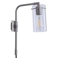thumbnail image 2 of Linea di Liara Gemma Brushed Nickel Plug In Wall Sconce Swing Arm Clear Glass Shade, 2 of 4