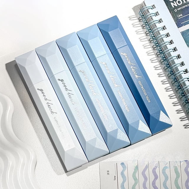 Fwttom Plastic Boxed Correction Tape Set, Student Exam Pen Test Correction Tape Exquisite Gradient Correction Tape Large Capacity Slippery & Not Easy to Break Correction Tape