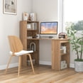 thumbnail image 2 of Patiojoy 48 Inch Computer Desk with Bookshelf 3-in-1 Home office Desk with 4-Tier Bookcase & CPU Stand Space-saving Reversible Writing Desk Natural, 2 of 10