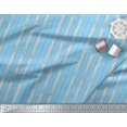 thumbnail image 3 of Soimoi Blue polyester Crepe Fabric Leaves & Bamboo Tree Printed Fabric 1 Yard 52 Inch Wide, 3 of 3