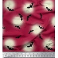 thumbnail image 1 of Soimoi Rayon Fabric Moon & Bat Halloween Print Fabric by Yard 42 Inch Wide, 1 of 3