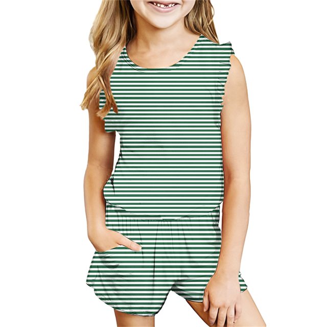 Birdeem Débardeur pour Filles Mode Décontractée Sans Manches Col Rond Ensemble de Shorts Imprimés