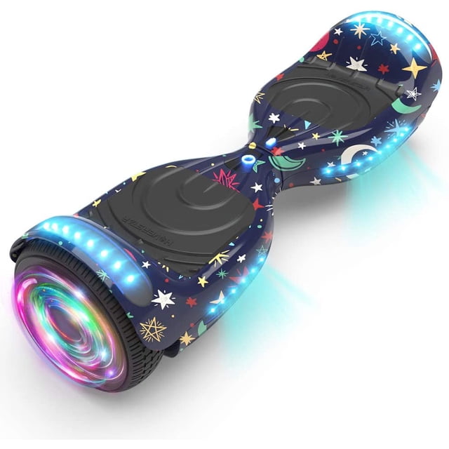 Hoverboard pour Ados et Adultes (Système hoverstar 2.0), Couleur Chrome et Design Coloré Hooverboard Haut-Parleur Bluetooth Huverboard avec Lumière LED Roues Clignotantes Trottinette Électrique Auto-Équilibrée Certifiée