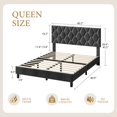thumbnail image 2 of Yiwa Queen Size Platform Bed Frame with Upholstered Headboard and Wooden Slats Support, Upholstered Mattress Foundation/No Box Spring Needed/Easy Assembly, 2 of 6