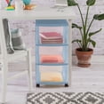thumbnail image 4 of Sterilite 3 Drawer Cart, Practical Storage Solution for Any Room, Clear Plastic Drawers, Wheels Included, Blue, 4 of 6