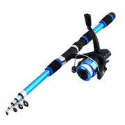 Fishing Rod Telescopic Setup for Outdoors with Fiberglass Construction and Reel Versatile Folding Rod and Reel for Casting