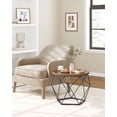 thumbnail image 5 of VASAGLE Small Coffee Table Set of 2, Round Coffee Table with Steel Frame, Side End Table for Living Room, Bedroom, Office, Rustic Brown and Ink Black, 5 of 5