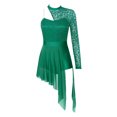 thumbnail image 3 of Alvivi Robe de Danse Lyrique pour Femme en Dentelle Transparente, Tutu en Maille Fendue, Justaucorps de Ballet et de Patinage Vert G, 3 of 7
