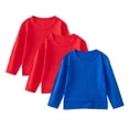 thumbnail image 1 of ZACPNCV Chandails Molletonnés à Col Rond pour Filles 3 Pcs, Chandails à Manches Longues pour Enfants, Hauts, Chandail d'Automne, Rouge, 8-9 Ans, 1 of 8