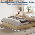 thumbnail image 4 of Modern Floor-Standing Platform Bed Frame, Wooden Bed Frame Without Headboard, Solid Wood Slat Foundation, No Box Spring Needed, Easy Assembly, for Bedroom, Dorm, Small Spaces, 4 of 5