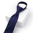 thumbnail image 3 of Langgg Cravate Étroite Rétro pour Hommes et Garçons Cravate Pratique pour Mariage Fête Club Mariée Robe Bleu Marine, 3 of 9