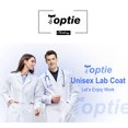thumbnail image 4 of TOPTIE Unisex Scrubs Lab Coat Professional Doctor Uniform Workwear Long Sleeve Shop Coat-Navy-S, 4 of 5