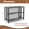 thumbnail image 3 of Costway 36" Tall 3-Tier Bar Table with Storage Metal Frame Adjustable Foot Pads Grey, 3 of 10