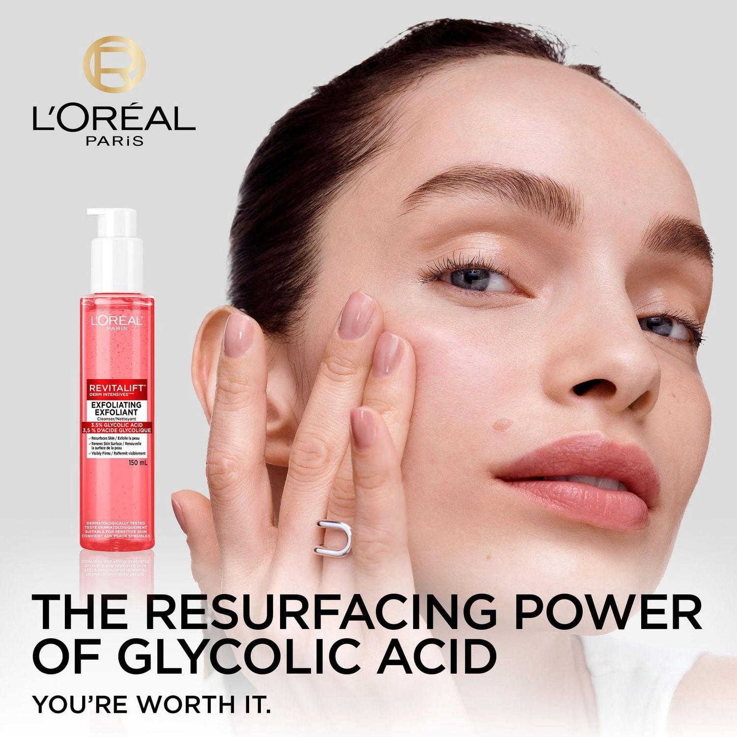 L'Oréal Paris Nettoyant Exfoliant pour le Visage, 150ml