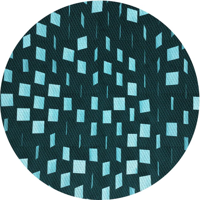 Ahgly Company Tapis d'Intérieur Ronds Transitionnels Lavables à la Machine Vert Sarcelle Profond, 3 Pieds Rond