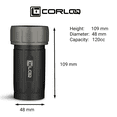 thumbnail image 3 of Corloq EDC120 Rugged Compact Waterproof Storage Tactical Belt Molle Pouch Accessory, High Strength Zytel, Blk Body, Gry Cap, 3 of 7