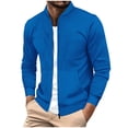 thumbnail image 1 of aohooy Track Jacket for Men Athletic Workout Lightweight Windproof Jacket Casual Spring Fall Windbreaker Bomber Zip Up Golf Coat Blue,XL, 1 of 9